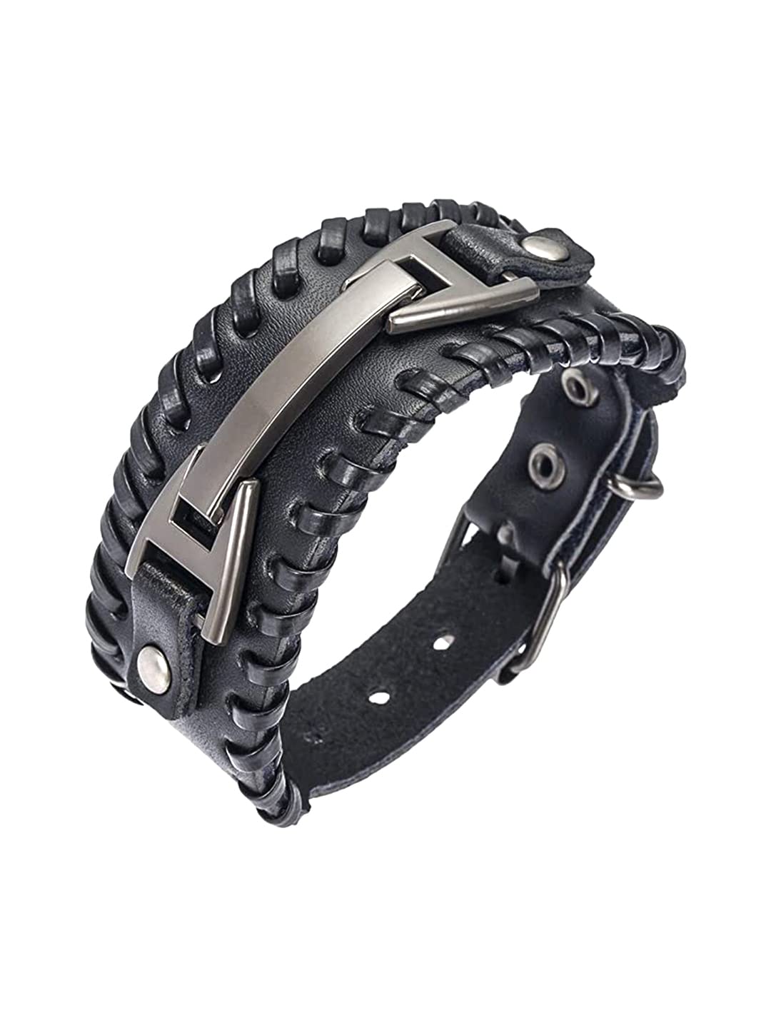 ITEA Leather Mens Womens Cuff Bracelets Designer Wrap Wristbands Navy –  Fathom Bracelets
